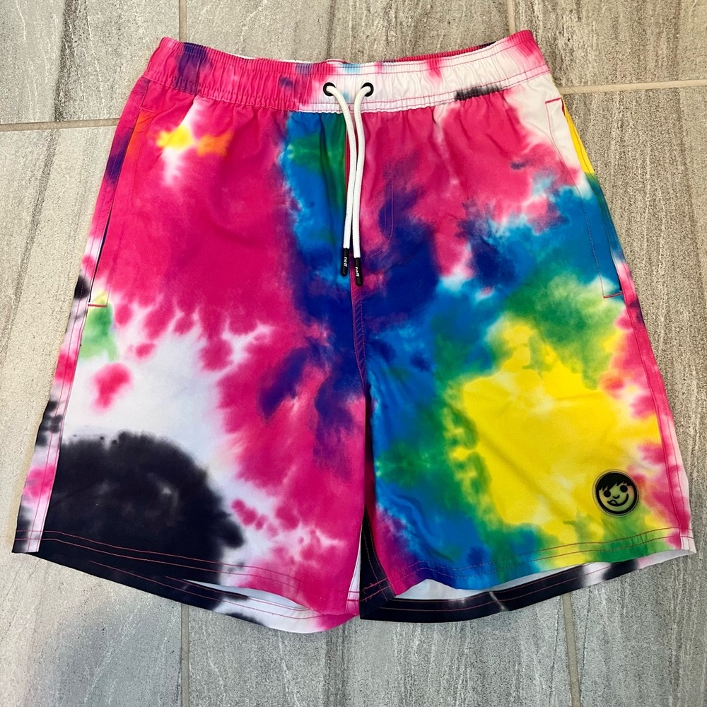 Neff Swim Trunks Men’s Medium Colorful Tie-Dye Print Unlined